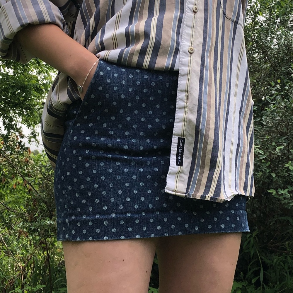j crew denim mini skirt